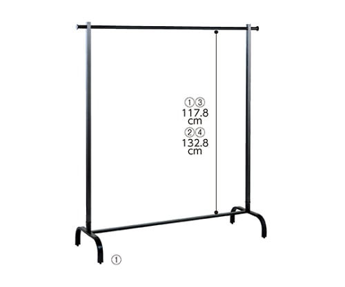 ストア・エキスプレス スチールブラック ハンガーラック W105×H150cm 61-93-10-2 1台（ご注文単位1台）【直送品】