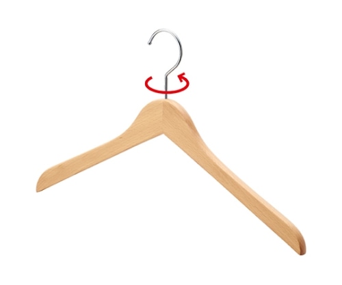 ストア・エキスプレス 木製ハンガー 木地仕上げ 平型用W42cm 入数60本 61-191-4-4 1セット（ご注文単位1セット）【直送品】