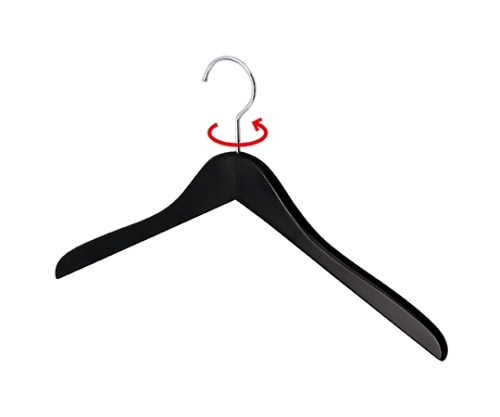 ストア・エキスプレス 木製ハンガー 黒 平型用W38cm 1セット(10本入) 61-192-7-1 1セット（ご注文単位1セット）【直送品】