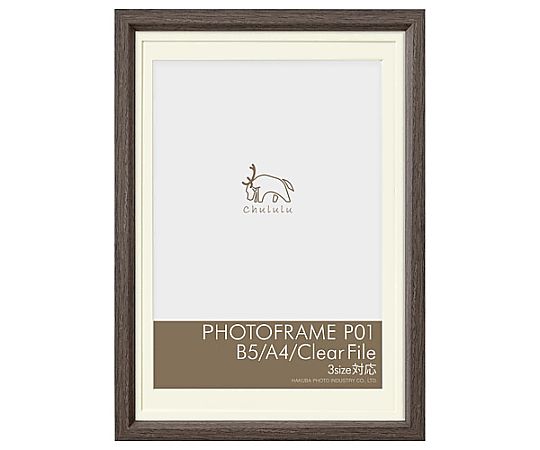 ハクバ写真産業 チュルル フォトフレームP01 B5/A4/クリアファイル ブラウン FCHL-P01LBR 1個(ご注文単位1個)【直送品】