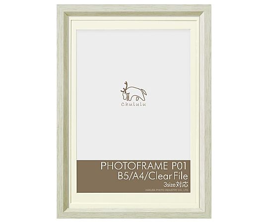 ハクバ写真産業 チュルル フォトフレームP01 B5/A4/クリアファイル ホワイト FCHL-P01LWT 1個(ご注文単位1個)【直送品】