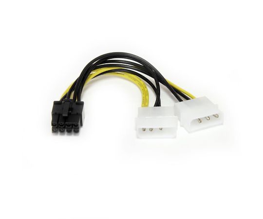 StarTech.com 15cm ペリフェラル電源コネクタ(4ピン)- PCI Express電源コネクタ(8ピン)変換アダプタケーブル LP4PCIEX8ADP 1個(ご注文単位1個)【直送品】