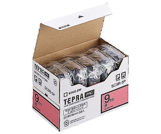 アズワン 9mm テープカセット(赤/5個) EA761DK-91B 1箱(ご注文単位1箱)【直送品】
