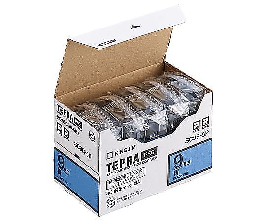 アズワン 9mm テープカセット(青/5個) EA761DK-93B 1箱(ご注文単位1箱)【直送品】