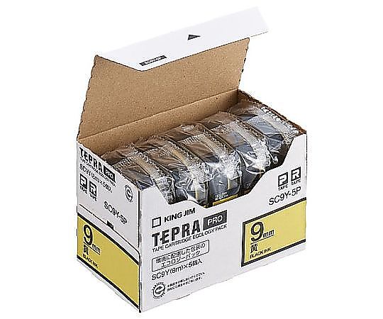 アズワン 9mm テープカセット(黄/5個) EA761DK-95B 1箱(ご注文単位1箱)【直送品】