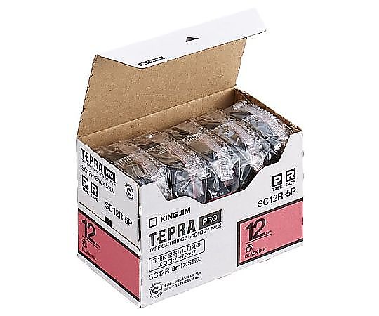 アズワン 12mm テープカセット(赤/5個) EA761DK-121B 1箱(ご注文単位1箱)【直送品】