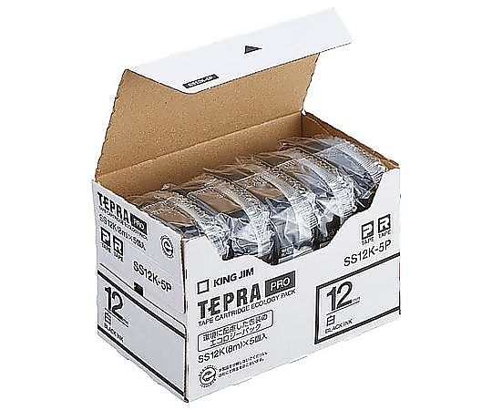 アズワン 12mm テープカセット(白/5個) EA761DK-124B 1箱(ご注文単位1箱)【直送品】