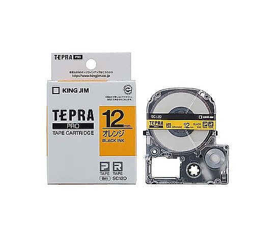 アズワン 12mm テープカセット(オレンジ) EA761DK-127 1個(ご注文単位1個)【直送品】