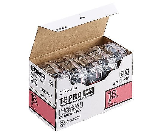 アズワン 18mm テープカセット(赤/5個) EA761DK-181B 1箱(ご注文単位1箱)【直送品】