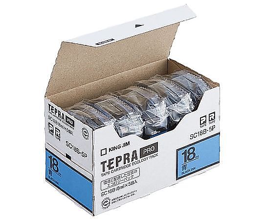 アズワン 18mm テープカセット(青/5個) EA761DK-183B 1箱(ご注文単位1箱)【直送品】