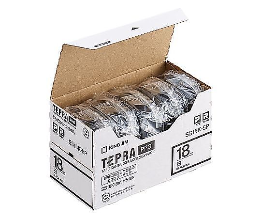 アズワン 18mm テープカセット(白/5個) EA761DK-184B 1箱(ご注文単位1箱)【直送品】