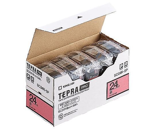 アズワン 24mm テープカセット(赤/5個) EA761DK-241B 1箱(ご注文単位1箱)【直送品】