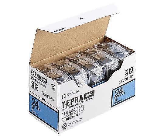 アズワン 24mm テープカセット(青/5個) EA761DK-243B 1箱(ご注文単位1箱)【直送品】