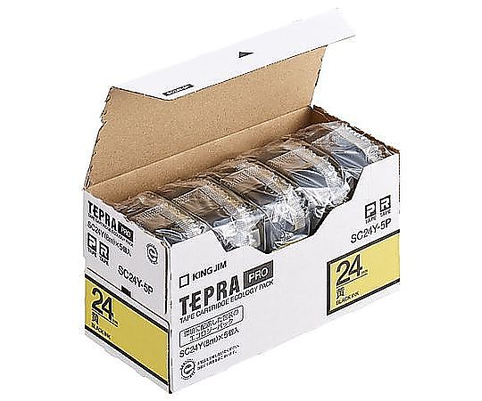 アズワン 24mm テープカセット(黄/5個) EA761DK-245B 1箱(ご注文単位1箱)【直送品】