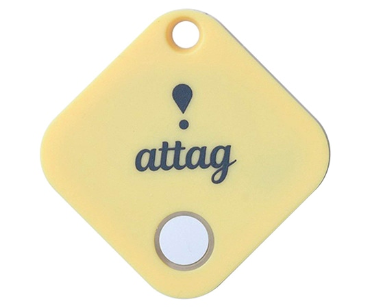 山善(YAMAZEN) 忘れ物防止タグ スマートタグ キーホルダー attag(アッタグ) イエロー×ホワイト YATG-01(YEWH) 1個(ご注文単位1個)【直送品】