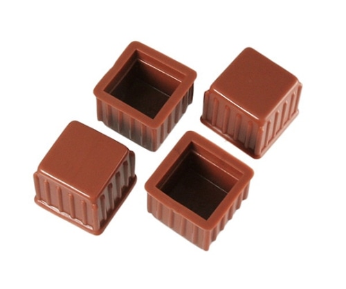 ハイロジック 脚キャップ 27mm角×23mm 茶 1パック(4個入) A-054 1パック(ご注文単位1パック)【直送品】