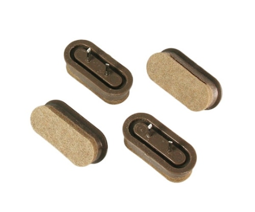 ハイロジック 打込フェルト 16×35mm ブラウン 1パック(4個入) A-207 1パック(ご注文単位1パック)【直送品】