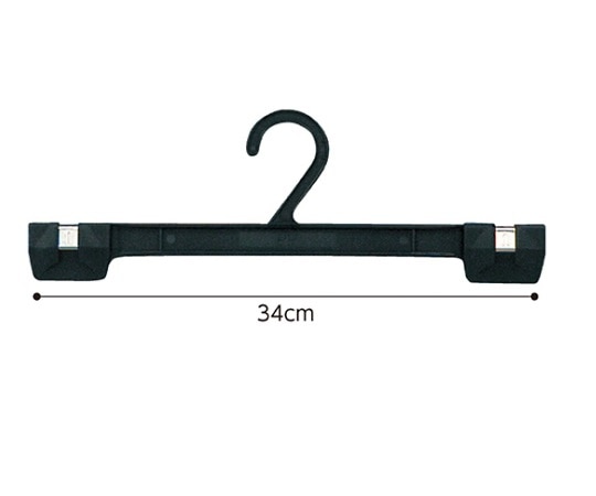 ストア・エキスプレス プラスチック製ボトムハンガー 黒 W34cm 1セット(10本入) 61-196-8-4 1セット（ご注文単位1セット）【直送品】