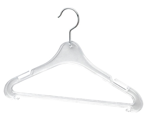 ストア・エキスプレス 子供用プラスチック製ハンガー 透明 W32cm 1セット(10本入) 61-196-11-1 1セット（ご注文単位1セット）【直送品】