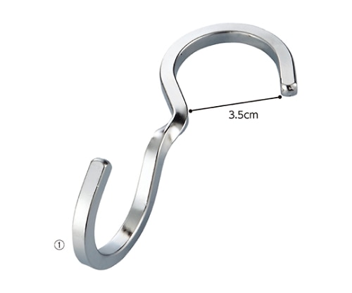 ストア・エキスプレス スチール製ディスプレー用フック スクエアツイストタイプ クロームメッキ 1セット(5個入) 61-752-79-1 1セット（ご注文単位1セット）【直送品】