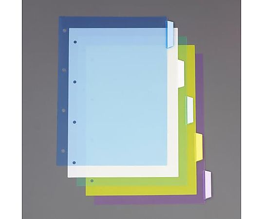 アズワン A4判 カラーインデックス(PPシート/5色入) EA762CS-22 1冊(ご注文単位1冊)【直送品】