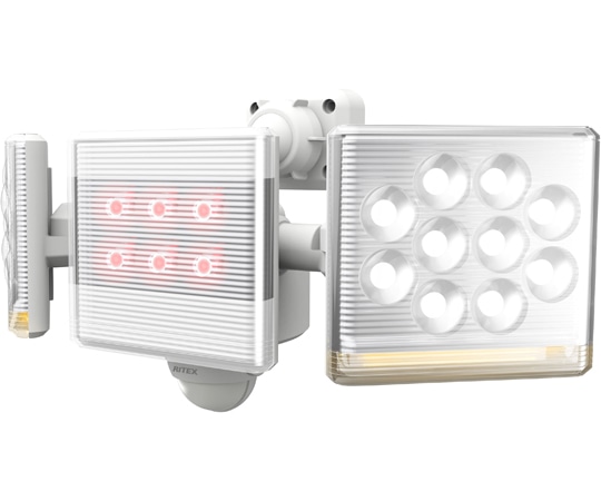 ムサシ 12W×2灯 フリーアーム式 LEDセンサーライト リモコン付 LED-AC2030 1台(ご注文単位1台)【直送品】