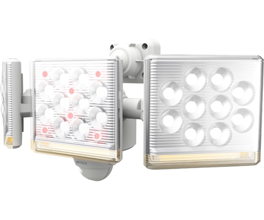 ムサシ 12W×3灯 フリーアーム式 LEDセンサーライト リモコン付 LED-AC3045 1台(ご注文単位1台)【直送品】