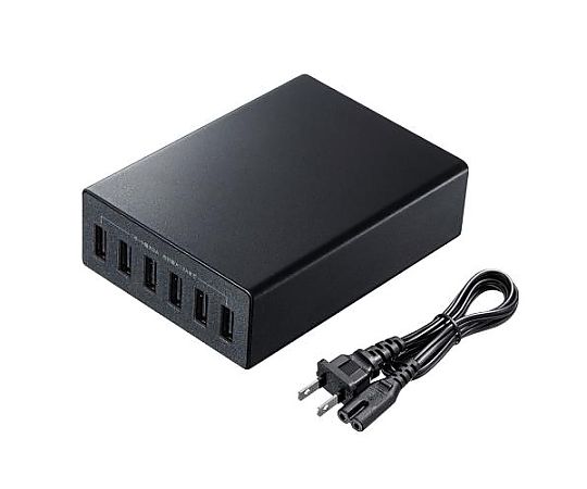 アズワン [ 6ポート] USB充電器(高耐久/ブラック) EA764A-221 1個(ご注文単位1個)【直送品】