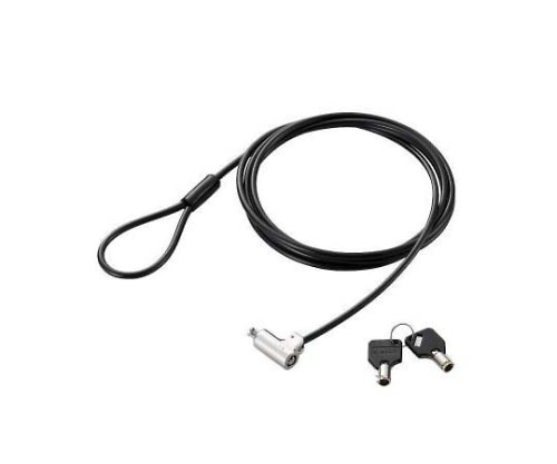 エレコム セキュリティワイヤー シリンダー錠 シリンダーサイズ直径12mm ESL-7U 1パック(ご注文単位1パック)【直送品】