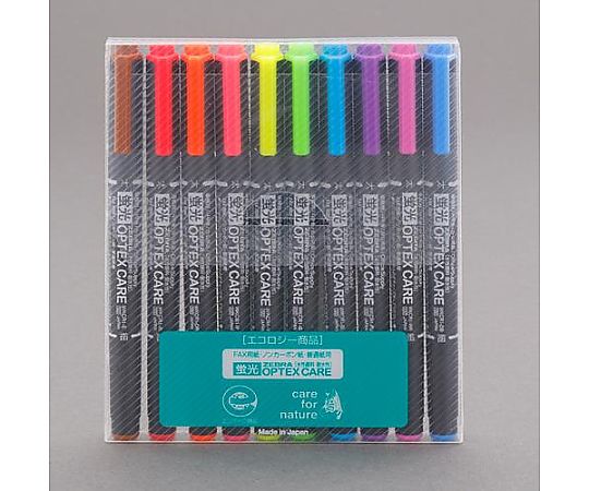 アズワン 10色 蛍光ペンセット EA765BS-10 1セット(ご注文単位1セット)【直送品】