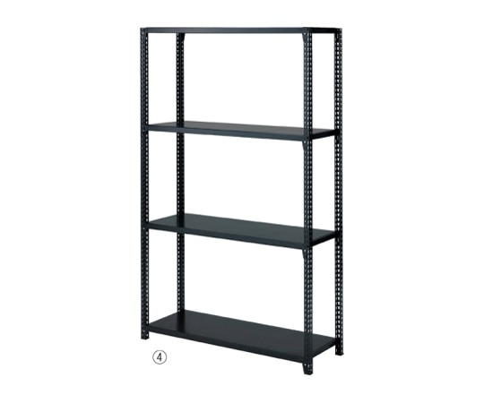 ストア・エキスプレス ストレージシェルフ スチール棚4段展開 W120cmタイプ ボルトレスタイプ ブラック 本体 H210cm 61-67-7-4 1セット（ご注文単位1セット）【直送品】