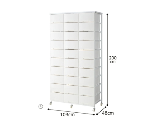 ストア・エキスプレス 大容量収納プラスチックチェスト 3列(W103cm) 7段 61-363-12-1 1台（ご注文単位1台）【直送品】