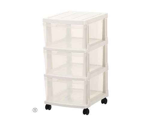 ストア・エキスプレス 深型ストッカー 3段ホワイト 61-363-8-1 1台（ご注文単位1台）【直送品】