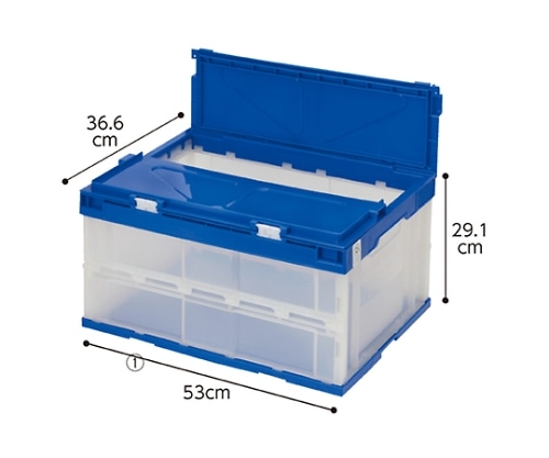 ストア・エキスプレス フタ一体型 折りたたみコンテナ(透明) エコタイプ 40リットル 1セット(5個入) 61-364-4-1 1セット（ご注文単位1セット）【直送品】