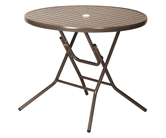 弘益 アルミフォールディングテーブル ブラウン AL-F90RT(BR) 1個（ご注文単位1個）【直送品】