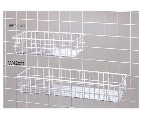 ストア・エキスプレス ネット用小物カゴ 白(シート付き) W27cm 61-132-3-1 1個（ご注文単位1個）【直送品】