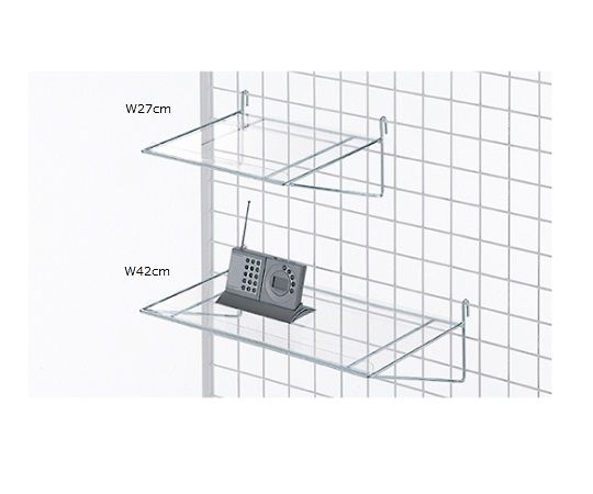 ストア・エキスプレス ネット用小物PET棚 クローム W42cm 61-132-5-2 1個（ご注文単位1個）【直送品】