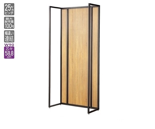 ストア・エキスプレス UR壁面タイプ W90×H210cm【 本体】【 ブラック枠×ラスティック柄パネル】 61-14-7-5 1台（ご注文単位1台）【直送品】