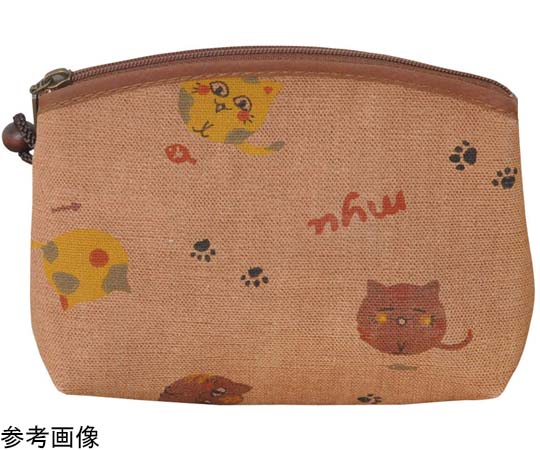 ヤマコー 柿渋染 アーチポーチ カラー猫 #88201 1個(ご注文単位1個)【直送品】