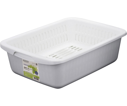 岩崎工業 クッキンパルシリーズ 水切りセット(L) WH 1ケース(1個×12小箱入)  1ケース（ご注文単位1ケース）【直送品】