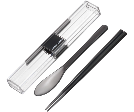 岩崎工業 弁当小物メンズシリーズ とっても強いケース&スプーン・箸 19.5cm DG 1ケース(10個×12小箱入)  1ケース（ご注文単位1ケース）【直送品】