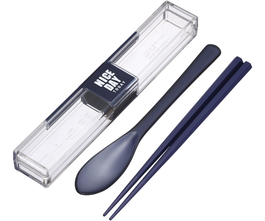 岩崎工業 弁当小物レディースシリーズ とっても強いケース&スプーン 18cm箸付 ベトナム製 1ケース(10個×12小箱入) NV  1ケース（ご注文単位1ケース）【直送品】