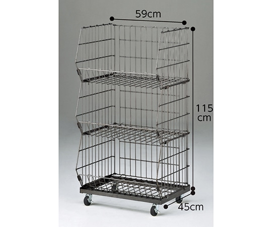 アズワン ジャンブルバスケット W59cm3段 スチールクリアワイド 61-752-20-1 1台（ご注文単位1台）【直送品】