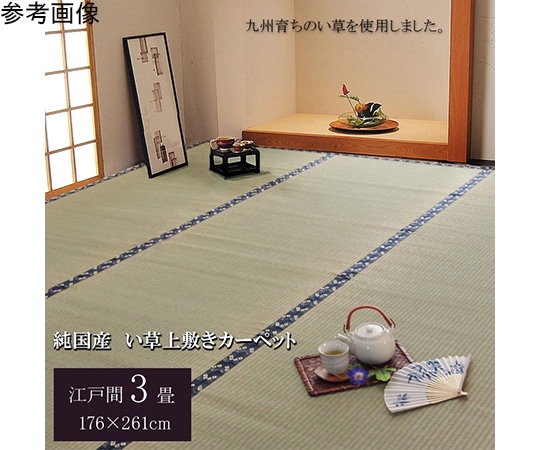 アズワン 純国産 い草 上敷き カーペット 糸引織 『梅花』 江戸間3畳(約176×261cm) 1010080012302 1個（ご注文単位1個）【直送品】