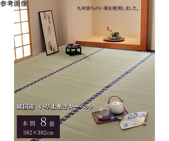 アズワン 純国産 い草 上敷き カーペット 糸引織 『梅花』 本間8畳(約382×382cm) 1010080015802 1個（ご注文単位1個）【直送品】