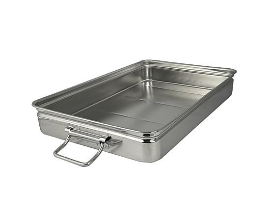 スギコ産業 スギコ 18-8 手付番重(丸棒取手) 大 浅型8cm SH-5537-08H 1枚(ご注文単位1枚)【直送品】