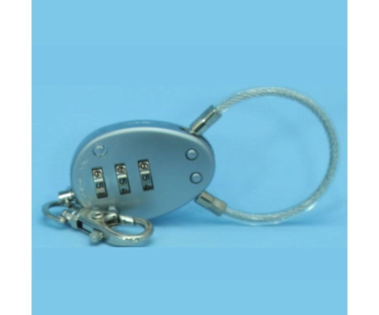 和気産業 コンビネーション ケーブルロック マットクローム 幅30mm×ワイヤー3.5×90mm IB-030 1個(ご注文単位1個)【直送品】