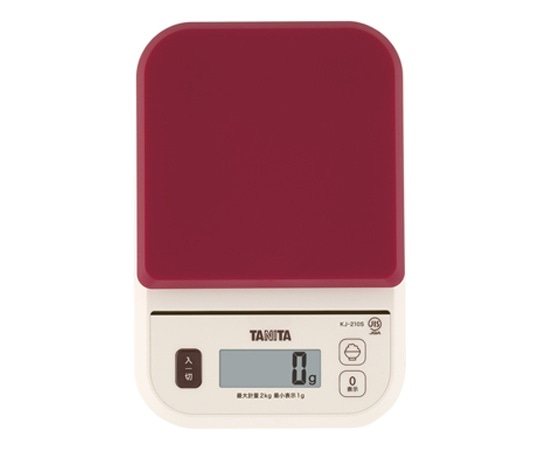タニタ デジタルクッキングスケール レッド KJ-210S 1個（ご注文単位1個）【直送品】