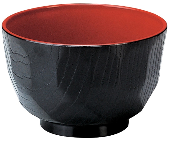 福井クラフト 3.7亀甲汁椀 黒内朱 32000040 1個（ご注文単位1個）【直送品】