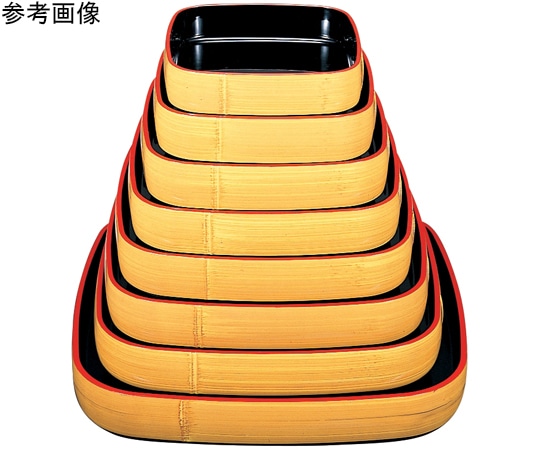 福井クラフト 8寸 竹型角桶 クリーム羽ケ目 65032440 1個（ご注文単位1個）【直送品】